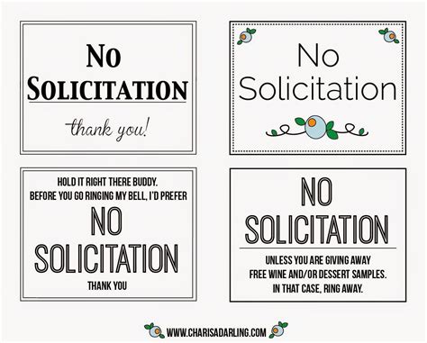 No Solicitation Printable Signs | Printable signs free, Printable signs, No soliciting signs