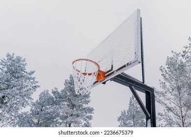 Outdoor Basketball Hoop Net Covered By Stock Photo 2236675379 | Shutterstock