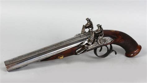 Double Barrel Flintlock Pistol