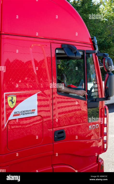 Ferrari truck drive taking a cigarette break Stock Photo - Alamy