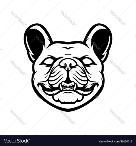 French bulldog mascot logo black and white Vector Image