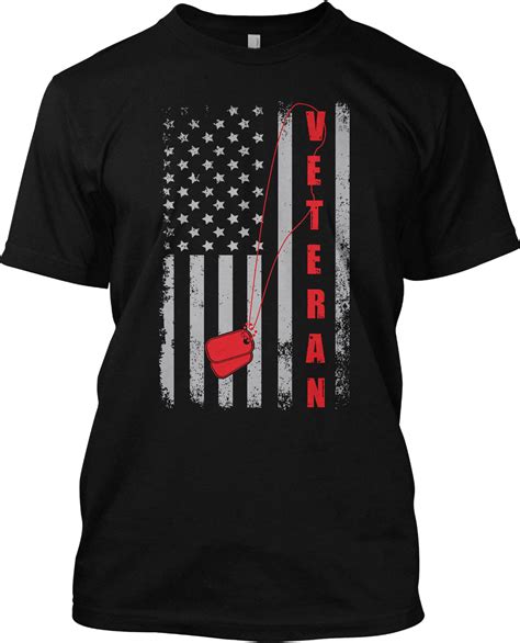 Veteran Flag American Military Memorial Patriotic T Shirt Graphic Tee ...