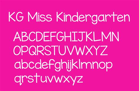 Kg Miss Kindergarten Free Font Also Don’t Miss The Kg Miss Kindy ...