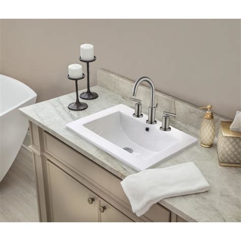 Superior Sinks White Glazed Porcelain Drop-In Rectangular Bathroom Sink ...