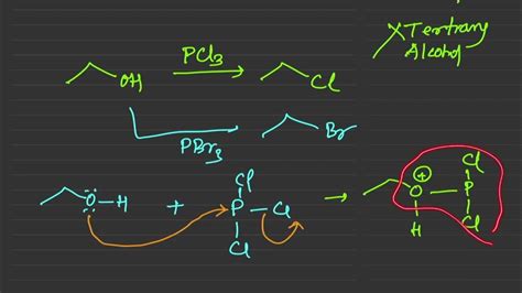 SN2 reaction of alcohol with PCl3 and PBr3 - YouTube