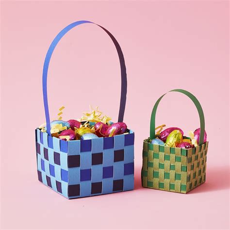 Here's How to Make a DIY Paper Easter Basket in 15 Minutes or Less | Paper easter basket, Easter ...