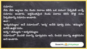 Samasalu in Telugu Grammar with Examples తెలుగు సమాసాలు