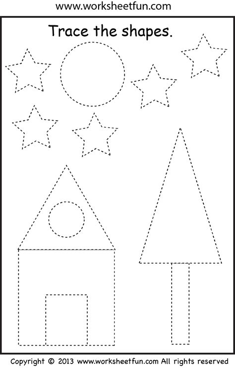 Free Shape Tracing Worksheets Pictures - Activities Free Preschool ...