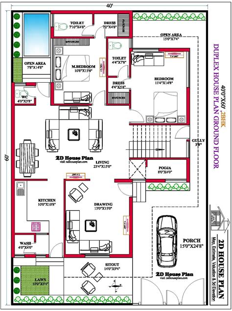 40 60 house plan | 2400 sqft house plan | Best 4bhk & 3bhk