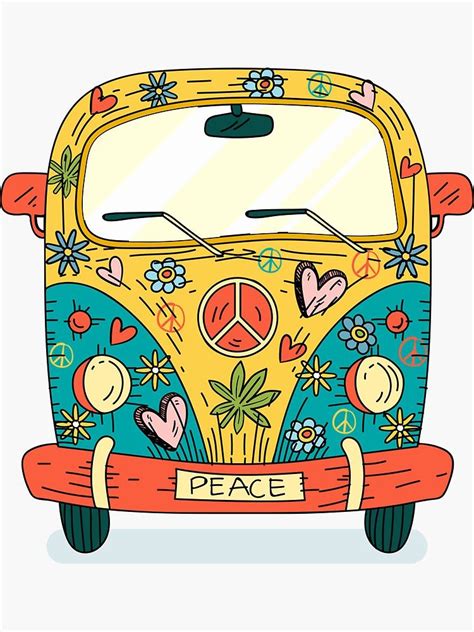 Hippie Van Drawing : Hippie Peace Bus Van Clipart Vectorstock Vw Vector Clip Style Happy Sign ...