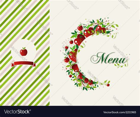 Red apples restaurant menu background Royalty Free Vector