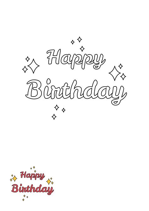 Free Watercolor Happy Birthday Coloring Page - Download in PDF, EPS ...