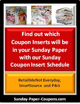 2016 Coupon Insert Schedule Preview | Sunday Paper