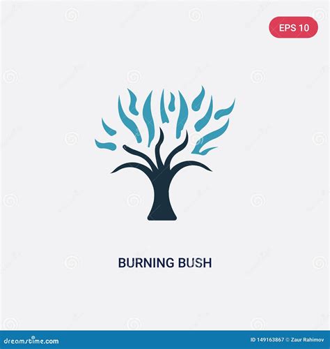 Two Color Burning Bush Vector Icon from Religion Concept. Isolated Blue Burning Bush Vector Sign ...