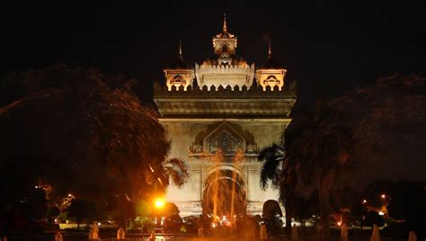 Stock video of patuxai arch at night in vientiane | 3833240 | Shutterstock