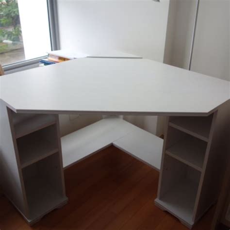 Corner Study Table With Shelves In White, Furniture & Home Living, Furniture, Tables & Sets on ...