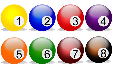Multi-colored billiard balls free image download
