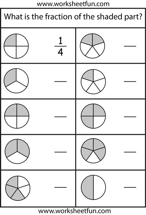 Elementary Fractions Worksheet
