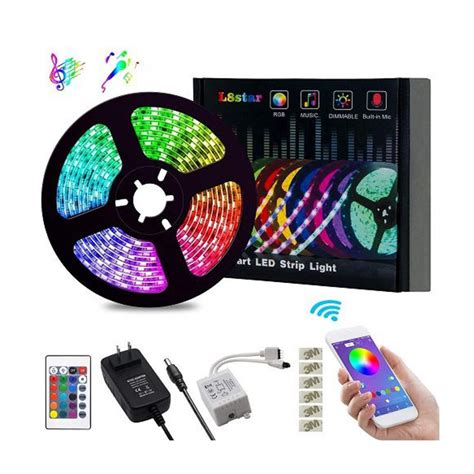 Flexible RGB Led Strip Light With Remote And Adaptor - 16 Feet - Multicolor