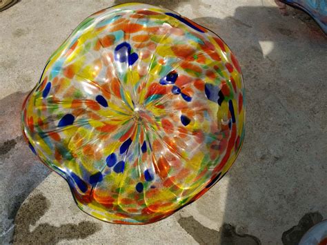 2021 Longree 100% Handmade Glass Murano Wall Plate Art Deco Clear Beach ...