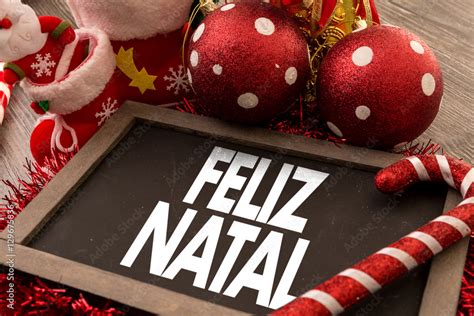 Merry Christmas (in Portuguese) Stock Photo | Adobe Stock