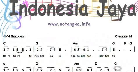 Lirik Dan Chord Indonesia Jaya - Stafashared