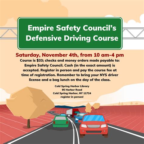 Nov 4 | Empire Safety Council's Defensive Driving-Full Day Course | Huntington, NY Patch