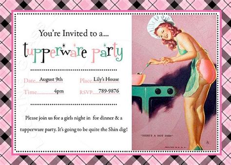 Printable personalize pinup invitation tupperware party | Etsy ...