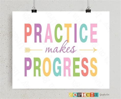 Practice Makes Progress Printable Wall Art Quote Print for - Etsy