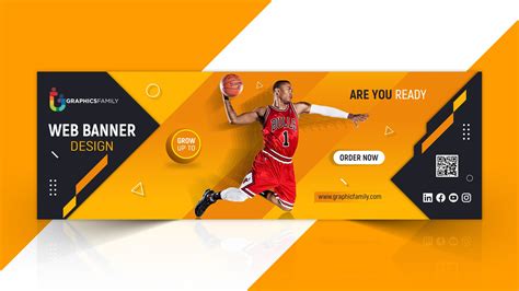 Web banner template with sports concept – GraphicsFamily