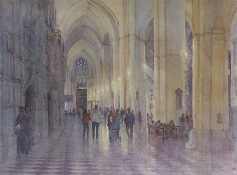 Interior Toledo Cathedral, Spain - Paul Banning - Watercolour and oil paintings