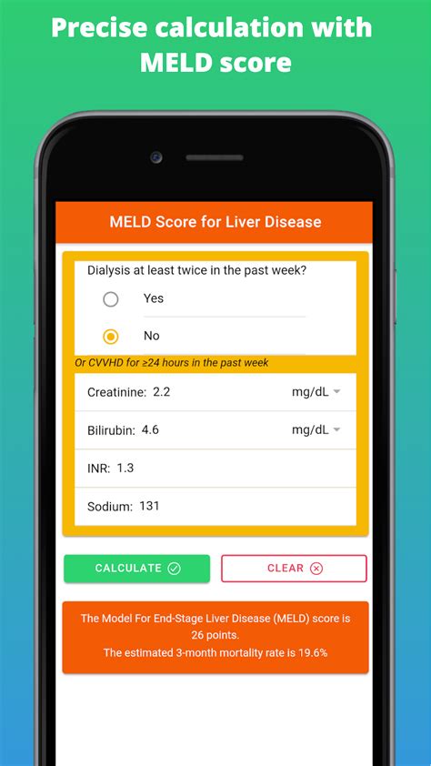 MELD Score Calculator - Liver Disease App ~ iMedical Apps