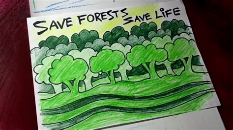 How to Draw Save Forest / Save Life Poster Drawing - YouTube