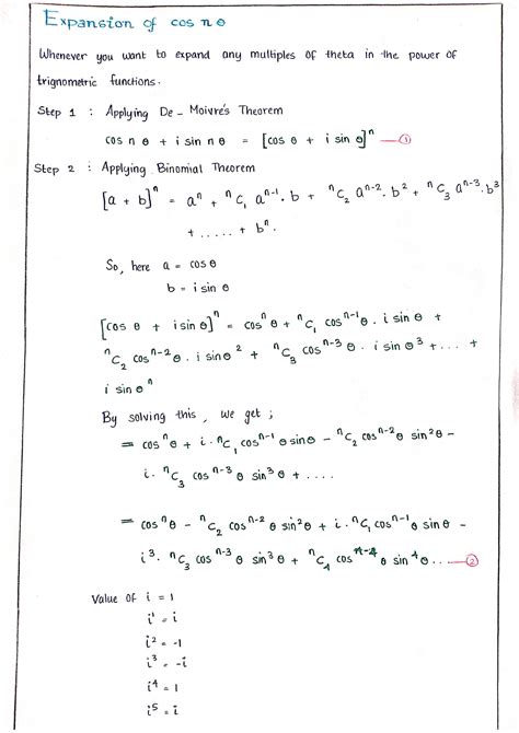 Expansion of cos n theta - Trigonometry And Differential Equations ...