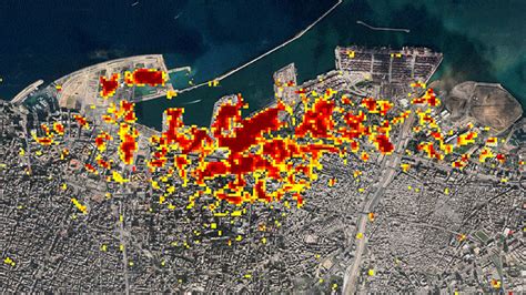 NASA Advanced Rapid Imaging Satellite Maps Blast Damage: Beirut Explosion Aftermath