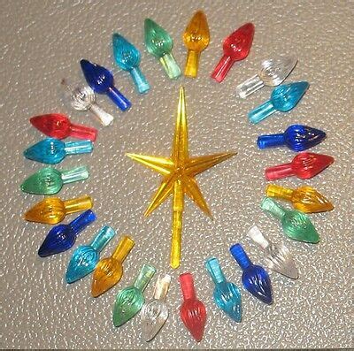 25 Ceramic Christmas Tree BULBS Med/Large Twist Lights PLUS YELLOW Star | eBay