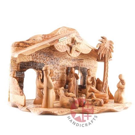 the nativity scene is made out of wood