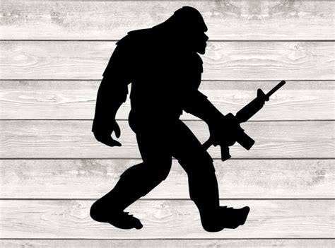 Sasquatch With Gun Decal Bigfoot Decal Car Decal Sasquatch - Etsy