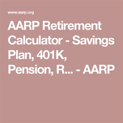 AARP's Retirement Calculator | Retirement calculator, Aarp, Retirement planning