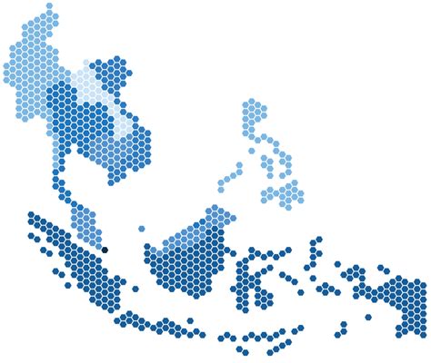 Hexagon South east Asia map. 13271362 PNG