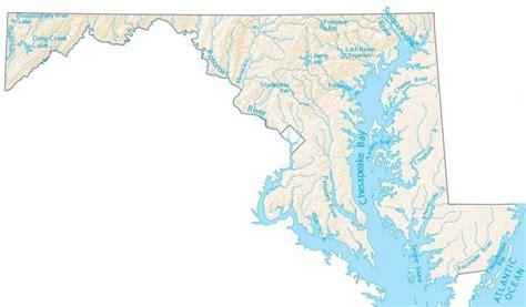 Maryland Lakes and Rivers Map - GIS Geography