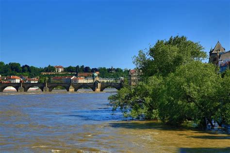 Flooding in Prague in June 2013, Moldau, Castle, Prague, Czech Republic Stock Image - Image of ...