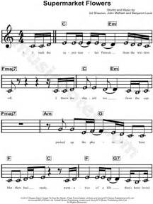 Ed Sheeran "Supermarket Flowers" Sheet Music for Beginners in C Major - Download & Print - SKU ...