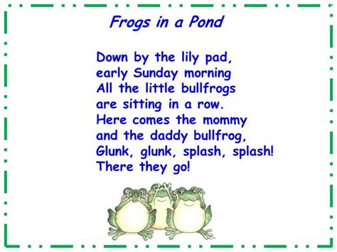 A Teacher's Touch: One More Frog song | Frog song, Songs for toddlers, Preschool songs