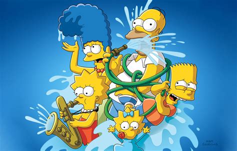 Wallpaper Water, The simpsons, Figure, Homer, Maggie, Maggie, Simpsons, Bart, Art, Lisa, Cartoon ...