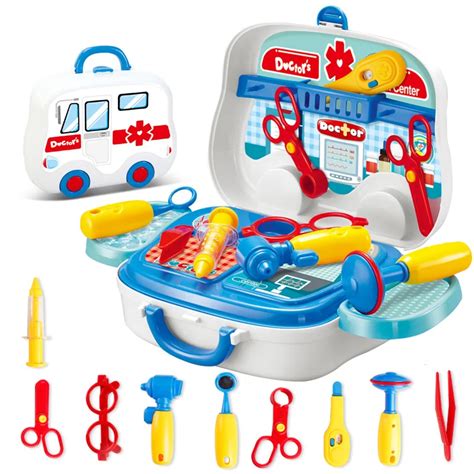 Kid Doctor Set Mini Medical Tools Kit 13pcs Nurse Medicine Box Baby ...