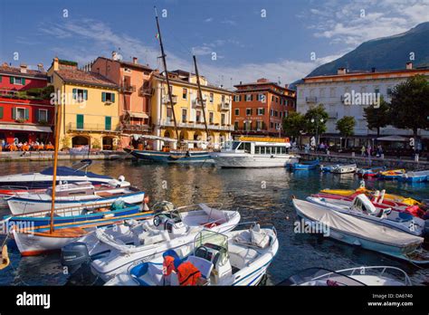 Malcesine, lake Garda, town, city, Italy, Europe, lake, lakes, Switzerland, Europe, harbour ...