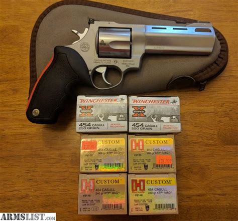 ARMSLIST - For Sale/Trade: Taurus 454 Casull 5" Stainless Raging Bull + Ammo