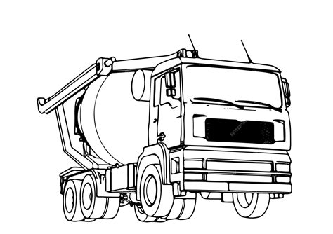 Premium Vector | Truck sketch white background vector