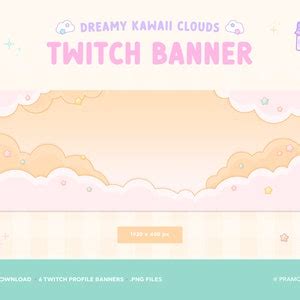 Twitch Banner X6 Profile Background Kawaii Cute Pastel - Etsy